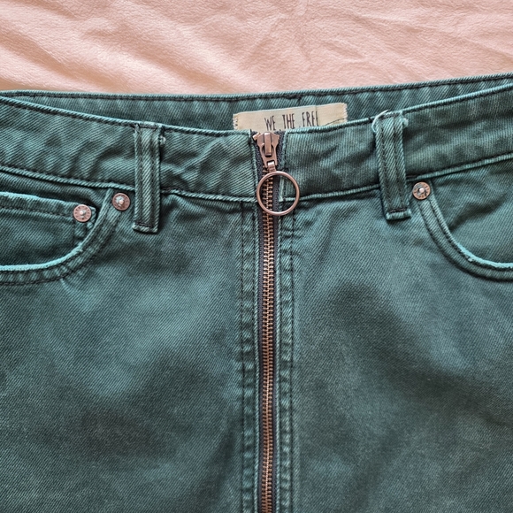 Free People We The Free Denim Zip It Up Mini Skirt - Picture 8 of 9